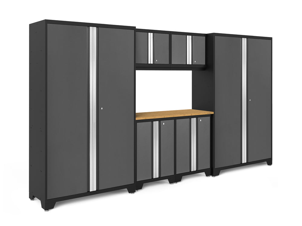 NewAge Garage Cabinets Bold Series 7-Piece Cabinet Set with 48 in. RTA Locker-55222-Garage Giant