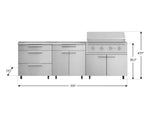 NewAge Outdoor Kitchens Stainless Steel 5-Piece Cabinet Set with Casters and 3 Drawer, Bar, Grill Cabinet, Performance Grill, Countertop-72653-Garage Giant 