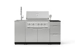 NewAge Outdoor Kitchens Outdoor Grill Island Stainless-Steel 5-Piece Cabinet Set with Sink, 3 Drawer, Grill Cabinet, Platinum Grill and Stainless Steel Countertop - (Natural Gas) 