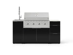 NewAge Outdoor Kitchens Outdoor Grill Island Aluminum 5-Piece Cabinet Set with Sink, 3 Drawer, Grill Cabinet, Performance Grill and Stainless Steel Countertop - (Liquid Propane) 