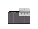 NewAge Outdoor Kitchens Aluminum 4-Piece Cabinet Set with 2 Door, Grill Cabinet, Performance Grill, and Countertop-71754-Garage Giant 