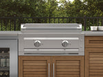 NewAge Outdoor Kitchens Stainless Steel Louvered Doors 6-Piece Cabinet Set with 3 Drawer, Grill Cabinet, Platinum Griddle, Grill and Countertop-75175-Garage Giant 