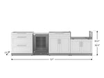 NewAge Outdoor Kitchens Stainless Steel 4-Piece Cabinet Set with 3-Drawer, Bar, Grill Cabinet, and Glass Door Fridge-71413-Garage Giant 
