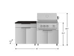 NewAge Outdoor Kitchens Stainless Steel 4-Piece Cabinet Set with Caster and Bar, Grill Cabinet, Performance Grill, and Countertop-72252-Garage Giant 