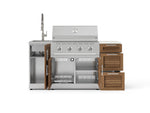 NewAge Outdoor Kitchens Outdoor Grill Island Stainless-Steel Louvered Doors 5-Piece Cabinet Set with Sink, 3 Drawer, Grill Cabinet, Performance Grill and Stainless Steel Countertop - (Liquid Propane) 