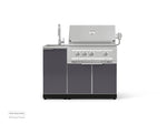 NewAge Outdoor Kitchens Outdoor Grill Island Aluminum 3-Piece Cabinet Set with Sink, Grill Cabinet and Platinum Grill-73953-Garage Giant 