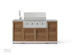 NewAge Outdoor Kitchens Outdoor Grill Island Stainless-Steel Louvered Doors 5-Piece Cabinet Set with Sink, 1 Door, Grill Cabinet, Performance Grill and Stainless Steel Countertop 