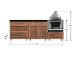 NewAge Outdoor Kitchens Stainless Steel 5-Piece Cabinet Set With Casters and 3 Drawer, Bar, Kamado, Kamado Cabinet, Countertop-72700-Garage Giant 