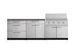NewAge Outdoor Kitchens Stainless-Steel 5-Piece Cabinet Set with 3 Drawer, 2-Door with Drawer, Performance Grill, Grill Cabinet and Countertop-71333-Garage Giant 