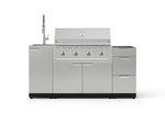 NewAge Outdoor Kitchens Outdoor Grill Island Stainless-Steel 5-Piece Cabinet Set with Sink, 3 Drawer, Grill Cabinet, Performance Grill and Stainless Steel Countertop - (Natural Gas) 