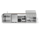 NewAge Outdoor Kitchens Stainless Steel 6-Piece Cabinet Set with Sink, Bar, Grill Cabinet, Performance Grill, Countertop and Stainless Steel Door Fridge-73832-Garage Giant 