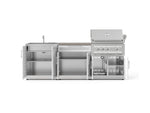 NewAge Outdoor Kitchens Stainless-Steel 5-Piece Cabinet Set with Bar, Sink, Grill Cabinet, Platinum Grill, and Countertop-73438-Garage Giant 