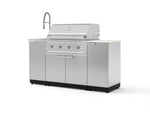 NewAge Outdoor Kitchens Outdoor Grill Island Stainless-Steel 5-Piece Cabinet Set with Sink, 1 Door, Grill Cabinet, Performance Grill and Stainless Steel Countertop - (Natural Gas) | Garage Giant 