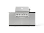 NewAge Outdoor Kitchens Outdoor Grill Island Stainless-Steel 5-Piece Cabinet Set with Sink, 1 Door, Grill Cabinet, Platinum Grill and Stainless Steel Countertop - (Natural Gas) 