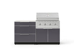 NewAge Outdoor Kitchens Aluminum 4-Piece Cabinet Set with 3 Drawer, Grill Cabinet, Performance Grill and Countertop - (Liquid Propane) 