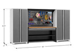 NewAge Garage Cabinets Pro Series 4-Piece Set with 78 in. Workstation, Lockers and Pegboard Accessories Kit-49585-Garage Giant 