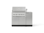 NewAge Outdoor Kitchens Outdoor Grill Island Stainless-Steel 4-Piece Cabinet Set with 1 Door, Grill Cabinet, Platinum Grill and Countertop 