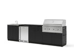 NewAge Outdoor Kitchens Stainless Steel 6-Piece Cabinet Set with Sink, Bar, Grill Cabinet, Performance Grill, Countertop and Stainless Steel Door Fridge-73739-Garage Giant 