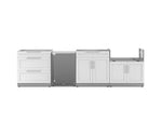 NewAge Outdoor Kitchens Stainless Steel 4-Piece Cabinet Set with 3-Drawer, Bar, Grill Cabinet, and Stainless Steel Door Fridge-71410-Garage Giant 