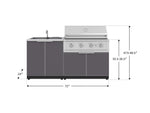 NewAge Outdoor Kitchens Aluminum 3-Piece Cabinet Set with Sink, Grill Cabinet and Performance Grill-67373-Garage Giant 