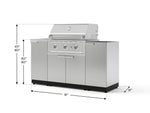 NewAge Outdoor Kitchens Outdoor Grill Island Stainless-Steel 5-Piece Cabinet Set with Sink, 1 Door, Grill Cabinet, Performance Grill and Stainless Steel Countertop - (Liquid Propane) 