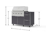 NewAge Outdoor Kitchens Outdoor Grill Island Aluminum 3-Piece Cabinet Set with Casters and 3-Drawer, Grill Cabinet and Performance Grill - (Liquid Propane) 