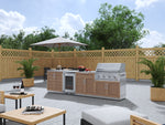 NewAge Outdoor Kitchens Stainless Steel 6-Piece Cabinet Set with Sink, Bar, Grill Cabinet, Performance Grill, Countertop and Fridge-66389-Garage Giant 