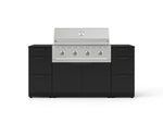 NewAge Outdoor Kitchens Outdoor Grill Island Stainless-Steel 6-Piece Cabinet Set with 3 Drawers, Grill Cabinet, Performance Grill and Dekton in Sirius Countertops - (Natural Gas) 