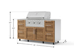NewAge Outdoor Kitchens Outdoor Grill Island Stainless-Steel Louvered Doors 6-Piece Cabinet Set with Casters 3 Drawers, Grill Cabinet, Performance Grill, Countertops 