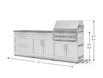 NewAge Outdoor Kitchens Stainless-Steel 5-Piece Cabinet Set with with 3-Drawer, Bar, Grill Cabinet, Platinum Grill and Countertop-73366-Garage Giant 