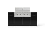 NewAge Outdoor Kitchens Outdoor Grill Island Aluminum 6-Piece Cabinet Set with 3 Drawers, Grill Cabinet, Performance Grill and Countertops - (Natural Gas) 