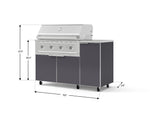 NewAge Outdoor Kitchens Outdoor Grill Island Aluminum 4-Piece Cabinet Set with Casters and 1 Door, Grill Cabinet, Performance Grill, Countertop-74820-Garage Giant 