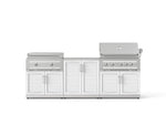 NewAge Outdoor Kitchens Stainless-Steel Louvered Doors 6-Piece Cabinet Set with Base, Grill Cabinet, Platinum Griddle and Countertop-74990-Garage Giant 