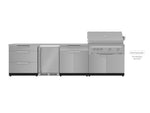 NewAge Outdoor Kitchens Stainless Steel 4-Piece Cabinet Set with 3-Drawer, Bar, Grill Cabinet and Fridge-66566-Garage Giant 