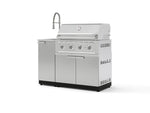 NewAge Outdoor Kitchens Outdoor Grill Island Stainless-Steel 3-Piece Cabinet Set with Sink, Grill Cabinet and Performance Grill-75274-Garage Giant 