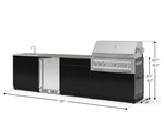NewAge Outdoor Kitchens Aluminum 6-Piece Cabinet Set with Sink, Bar, Grill Cabinet, Platinum Grill, Countertop and Stainless Steel Door Fridge-73790-Garage Giant 