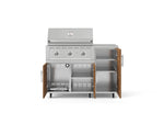 NewAge Outdoor Kitchens Outdoor Grill Island Stainless-Steel Louvered Doors 4-Piece Cabinet Set with Casters and 1 Door, Grill Cabinet, Performance Grill, Countertop 