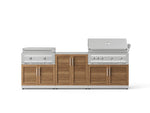 NewAge Outdoor Kitchens Stainless-Steel Louvered Doors 6-Piece Cabinet Set with Base, Grill Cabinet, Platinum Griddle and Countertop-75103-Garage Giant 