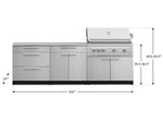NewAge Outdoor Kitchens Stainless Steel 5-Piece Cabinet Set with with 3-Drawer, Bar, Grill Cabinet, Platinum Grill and Countertop-71068-Garage Giant 
