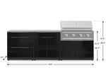 NewAge Outdoor Kitchens Aluminum 5-Piece Cabinet Set With 3 Drawer, Bar, Grill Cabinet, Performance Grill and Countertop-67438-Garage Giant 