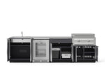 NewAge Outdoor Kitchens Aluminum 6-Piece Cabinet Set with Sink, Bar, Grill Cabinet, Platinum Griddle, Countertop and Glass Door Fridge-75129-Garage Giant 