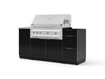 NewAge Outdoor Kitchens Outdoor Grill Island Aluminum 5-Piece Cabinet Set with Sink, 3 Drawer, Grill Cabinet, Platinum Grill and Stainless Steel Countertop - (Natural Gas) | Garage Giant 