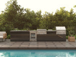 NewAge Outdoor Kitchens Aluminum 4-Piece Cabinet Set with 3 Drawer, Grill Cabinet, Platinum Griddle and Countertop-75152-Garage Giant 