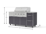 NewAge Outdoor Kitchens Outdoor Grill Island Aluminum 6-Piece Cabinet Set with Casters and 3-Drawer, Grill Cabinet, Performance Grill, Side Burner, Countertop-74873-Garage Giant 