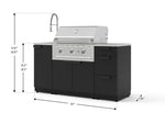 NewAge Outdoor Kitchens Outdoor Grill Island Stainless-Steel 5-Piece Cabinet Set with Sink, 3 Drawer, Grill Cabinet, Performance Grill and Stainless Steel Countertop 