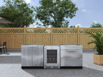 NewAge Outdoor Kitchens Stainless Steel 3-Piece Cabinet Set with 3-Drawer, 2-Door Cabinet and Fridge-67583-Garage Giant 