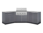 NewAge Outdoor Kitchens Aluminum 7-Piece Cabinet Set with 2 Door, Bar, Corner, Grill Cabinet, Performance Grill, and Countertops | 71004 