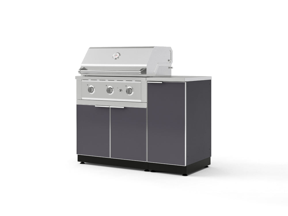 NewAge Outdoor Kitchens Outdoor Grill Island Aluminum 4-Piece Cabinet Set with 1 Door, Grill Cabinet, Performance Grill and Countertop | 73872