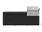 NewAge Outdoor Kitchens Stainless-Steel 5-Piece Cabinet Set with with 3-Drawer, Bar, Grill Cabinet, Platinum Grill and Countertop-67423-Garage Giant 