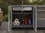 NewAge Outdoor Kitchens Aluminum 5-Piece Cabinet Set with Sink, Bar, Grill Cabinet, Platinum Griddle and Countertop-74956-Garage Giant 